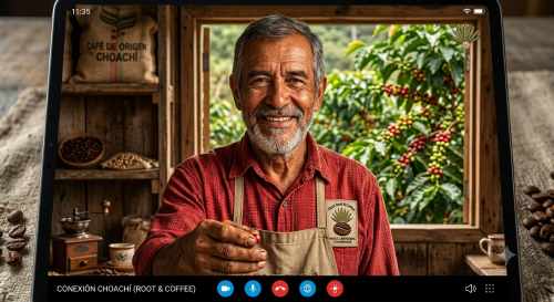 campesino que esta en video llamada atendiendo tu solicitud
